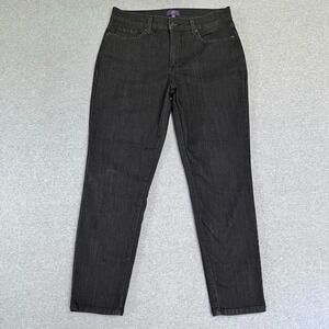 NYDJ Jeans Womens 10 Black Ankle Skinny High Rise Lift Tuck Technology Denim